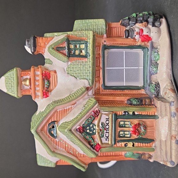 Vintage Holiday Schoolhouse For Christmas Village - Picture 2 of 10